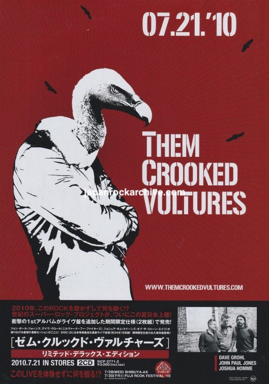 Them Crooked Vultures 2010/08 S/T Japan album promo ad