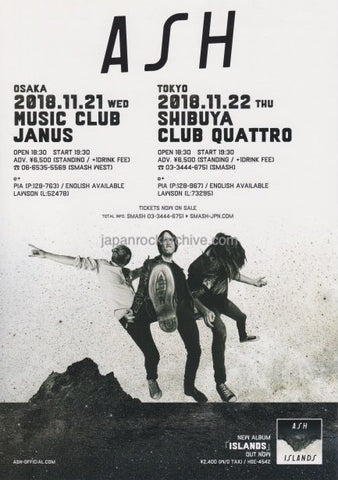 Ash 2018 Japan tour concert gig flyer handbill