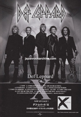 Def Leppard 2002/09 X Japan album promo ad