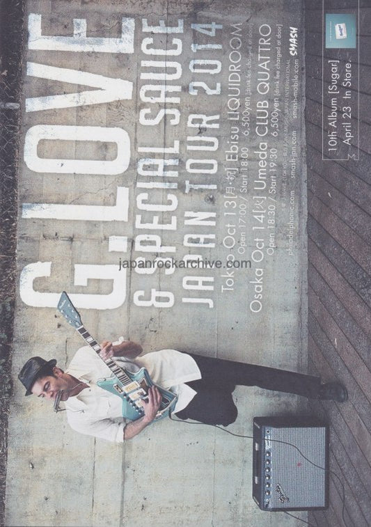 G. Love & Special Sauce 2014 Japan tour concert gig flyer handbill
