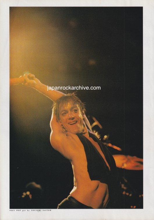 Iggy Pop 1983/09 Japanese music press cutting clipping - photo pinup