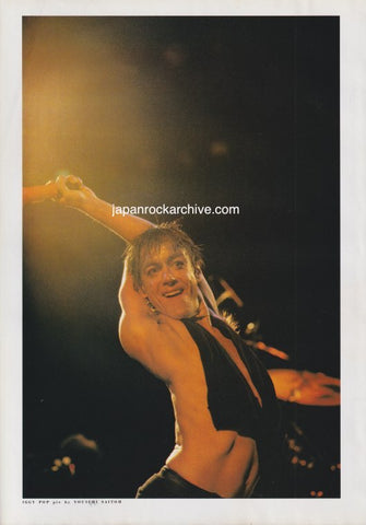Iggy Pop 1983/09 Japanese music press cutting clipping - photo pinup