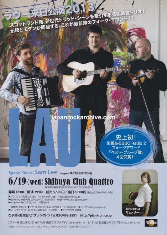 Lau 2013 Japan tour concert gig flyer handbill
