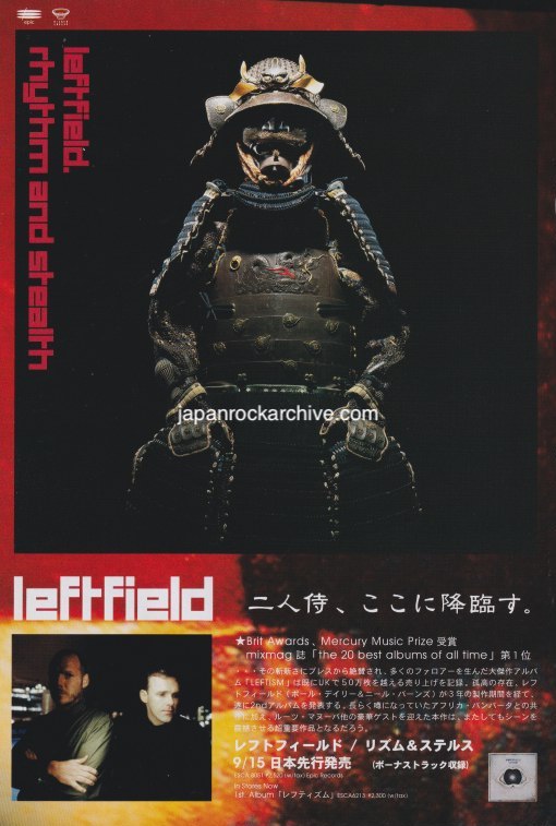 Leftfield 1999/10 Rhythm And Stealth Japan album promo ad