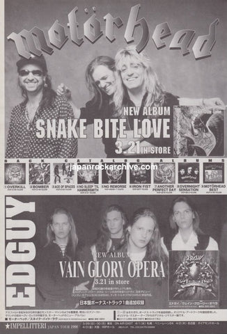 Motorhead 1998/04 Snake Bite Love Japan album promo ad
