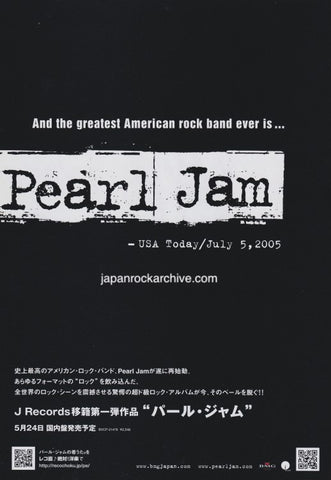 Pearl Jam 2006/05 S/T Japan album promo ad