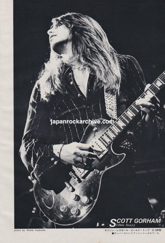Scott Gorham 1980/04 Japanese music press cutting clipping - photo pinup poster - thin lizzy