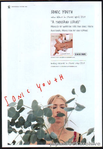 Sonic Youth 1998/05 A Thousand Leaves Japan album promo ad